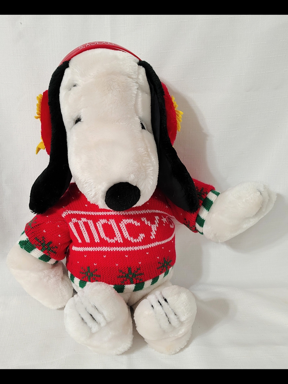 Snoopy Plush in Red Macy's Holiday Sweater